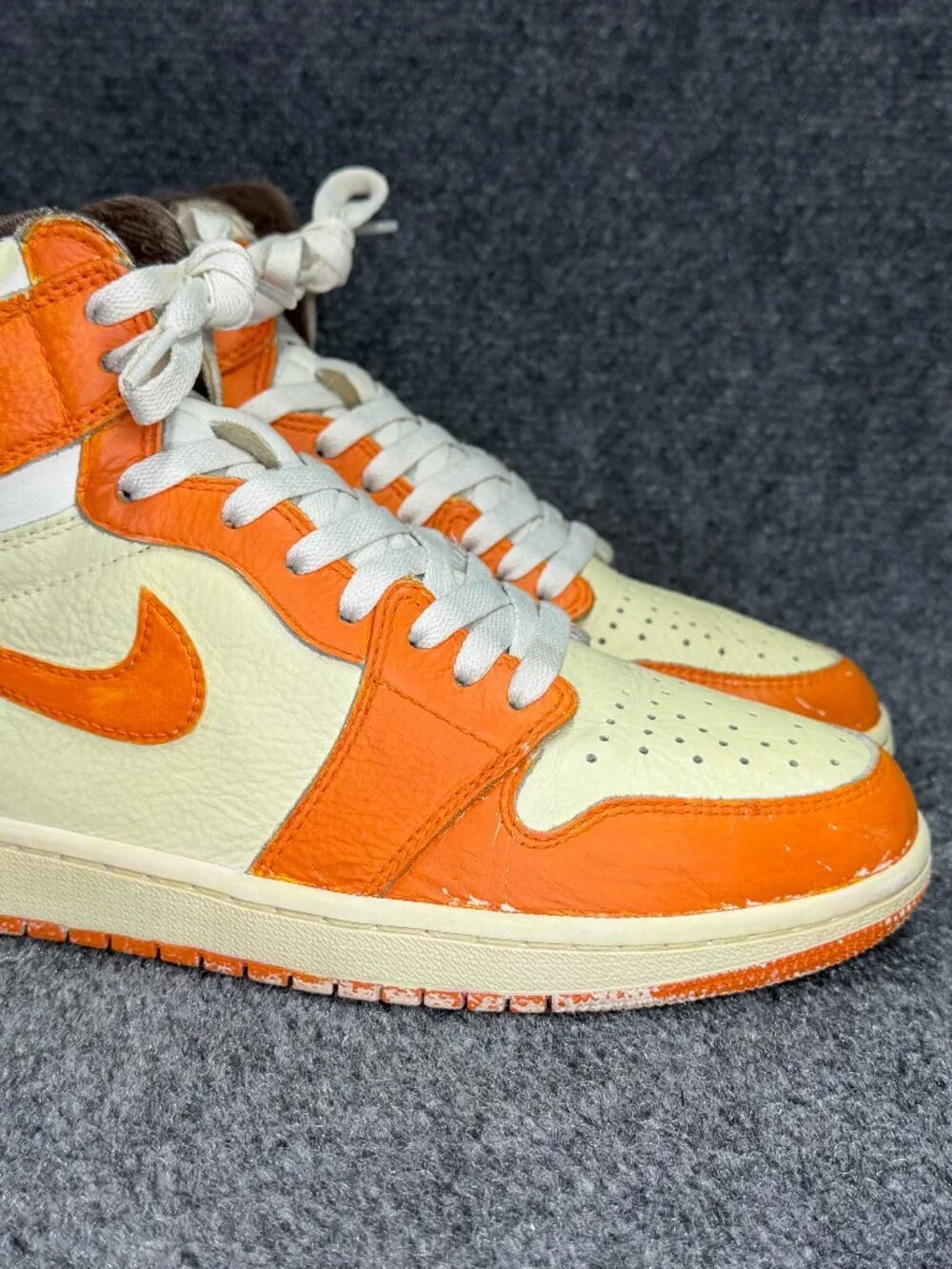 Jordan 1 Retro High OG Shoes Men 8.5 Custom burnt Orange Rustic Athletic Sneaker